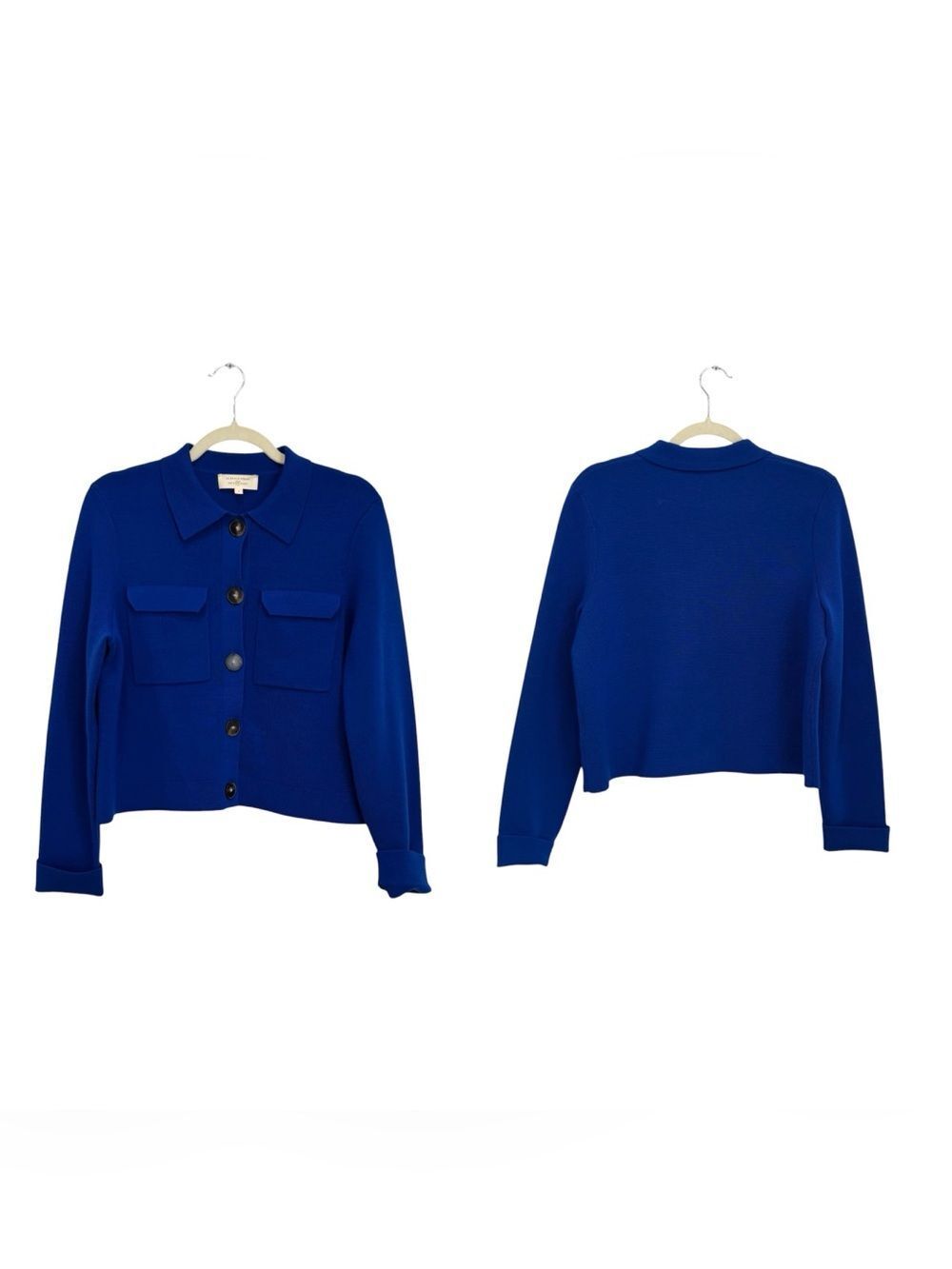SEZANE BETTY WOOL cardigan in royal blue - Picture 6 of 8